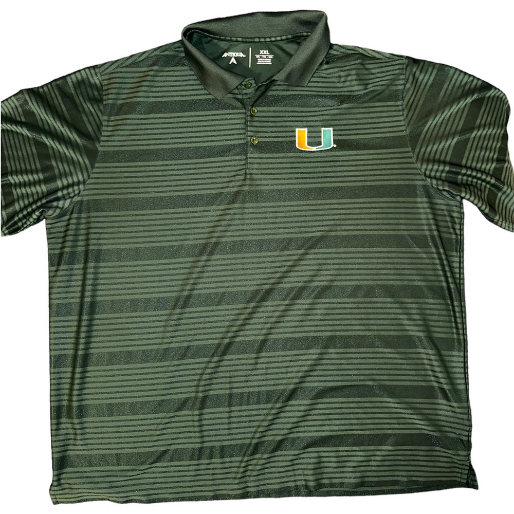 Antigua Green University of Miami Hurricanes‎ Compass Polo - XXL